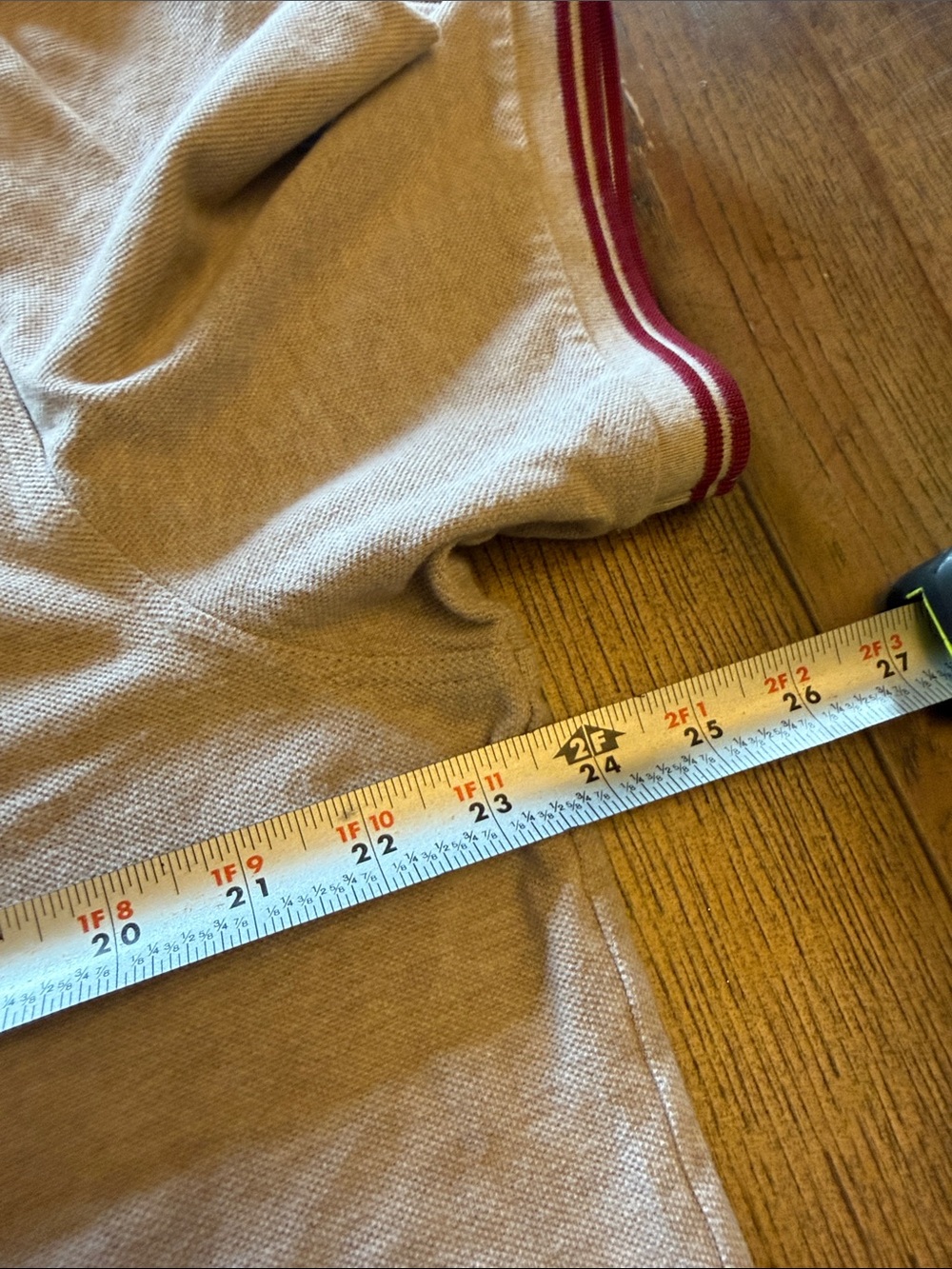 Fred Perry Oatmeal Polo with Red Trim - Picture 11 of 11
